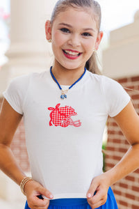 Girls: Home Team Red Gingham Graphic Tee