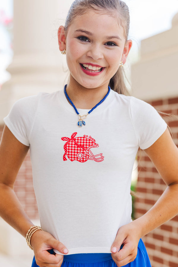 Girls: Home Team Red Gingham Graphic Tee