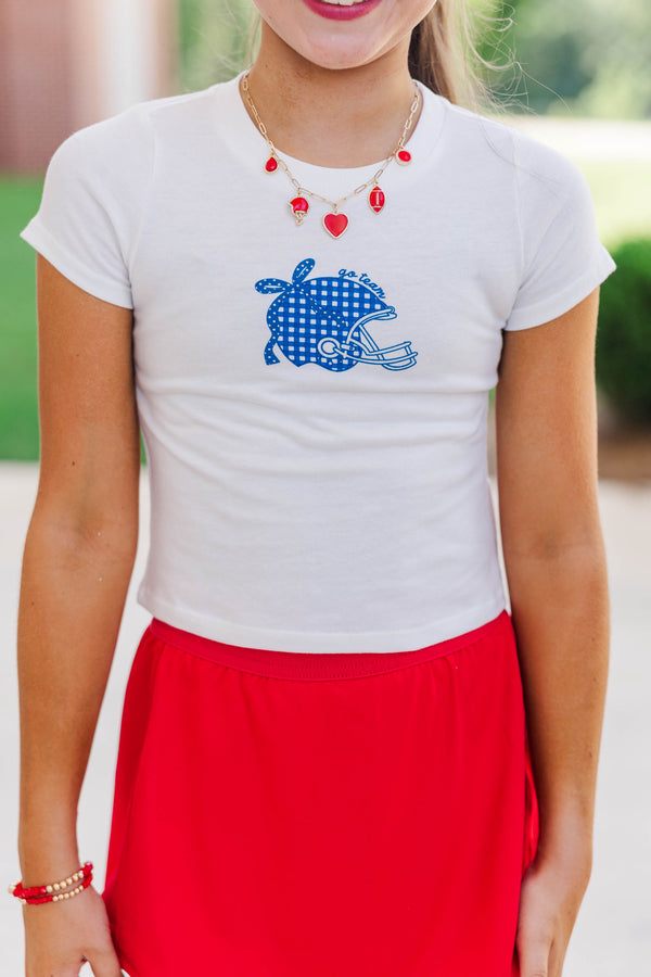 Girls: Home Team Royal Gingham Graphic Tee