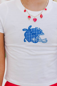 Girls: Home Team Royal Gingham Graphic Tee