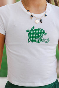 Girls: Home Team Emerald Gingham Graphic Tee