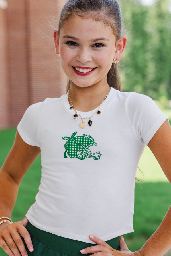 Girls: Home Team Emerald Gingham Graphic Tee