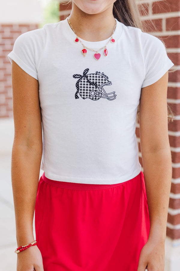 Girls: Home Team Black Gingham Graphic Tee