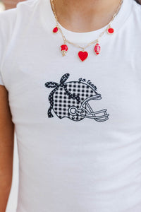 Girls: Home Team Black Gingham Graphic Tee