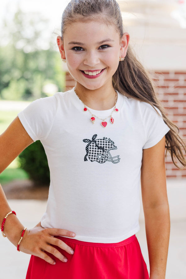 Girls: Home Team Black Gingham Graphic Tee