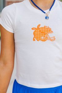 Girls: Home Team Orange Gingham Graphic Tee