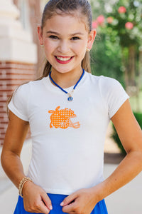 Girls: Home Team Orange Gingham Graphic Tee