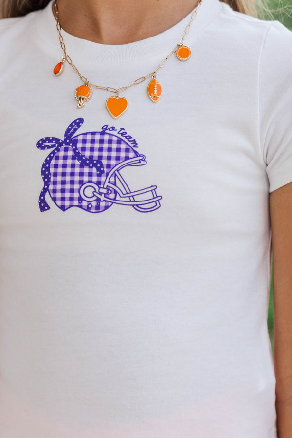 Girls: Home Team Purple Gingham Graphic Tee