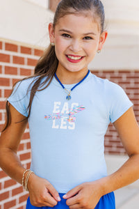 Girls: Southern Spirit Light Blue Eagles Graphic Tee