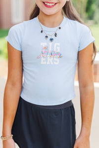 Girls: Southern Spirit Light Blue Tigers Graphic Tee
