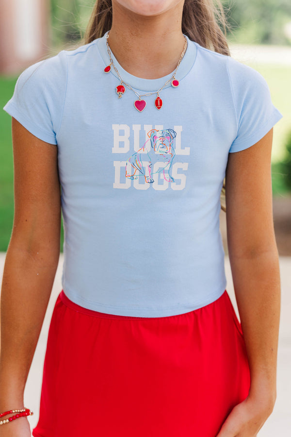 Girls: Southern Spirit Light Blue Bulldogs Graphic Tee