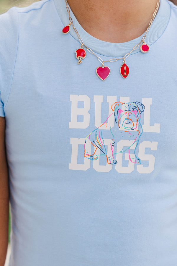 Girls: Southern Spirit Light Blue Bulldogs Graphic Tee