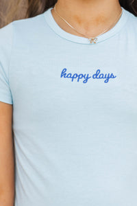 Girls: The Constant Light Blue Embroidered Baby Tee