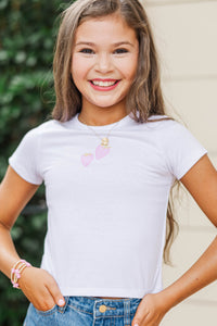 Girls: Everyday Hero White Graphic Baby Tee