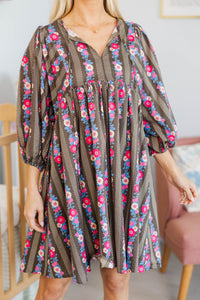 NURSING COLLECTION: It's All True Brown Floral Dress