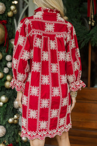 Everyday Favorite Red Eyelet Dress