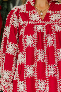 Everyday Favorite Red Eyelet Dress