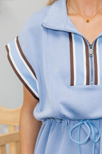NURSING COLLECTION: Get Up And Go Drawstring Blue Dress