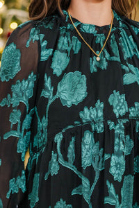 NURSING COLLECTION: Modern Elegance Emerald Textured Dress