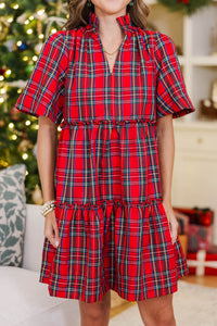 NURSING COLLECTION: Feeling Your Best Red Plaid Dress