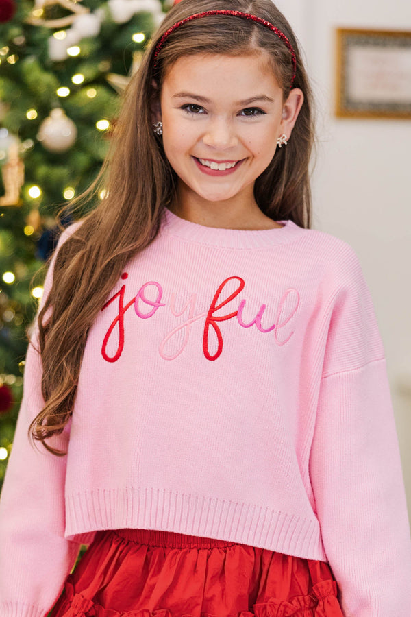 Girls: Joyful Pink Sweater