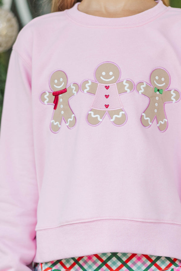 Girls: Season of Sweets Pink Gingerbread Sweatshirt