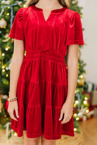 Girls: The Mary Red Velvet Dress