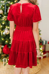 Girls: The Mary Red Velvet Dress