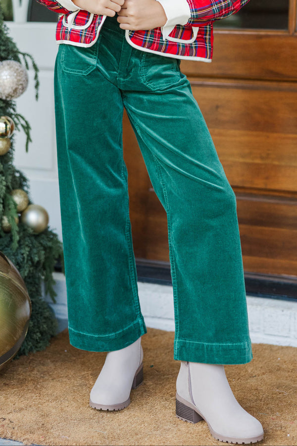 Girls: Big Dreams Emerald Corduroy Wide Leg Jeans