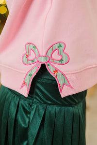 Girls: With The Cutest Pink & Green Patchwork Sweatshirt
