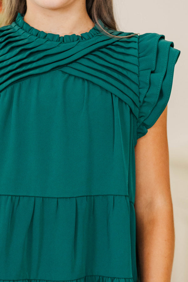 Girls: All About You Emerald Ruffled Dress