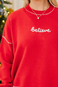 A Christmas Classic Red Believe Sweater
