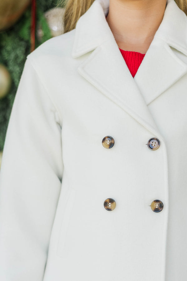 Girls: Layer Worthy Cream Coat