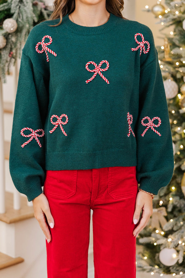 Twist Of Charm Emerald Bow Sweater