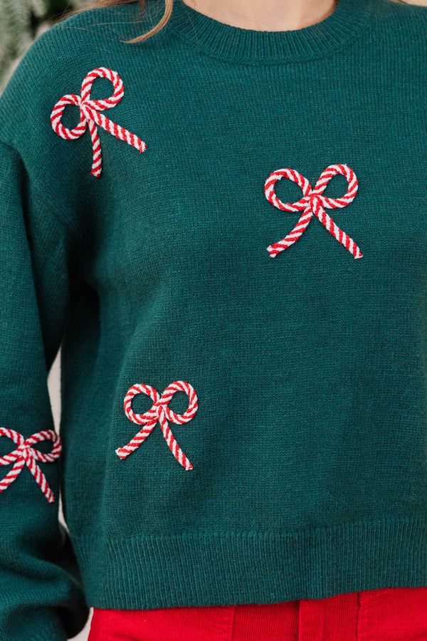 Twist Of Charm Emerald Bow Sweater