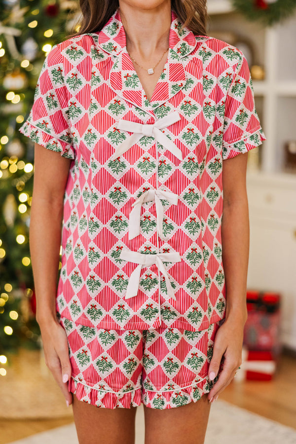All The Comfort Red Mistletoe Pajama Set