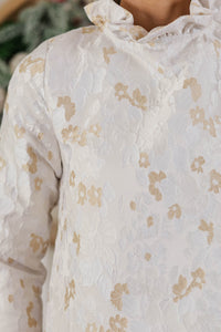 This Is It Cream Brocade Blouse