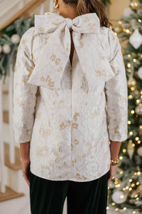 This Is It Cream Brocade Blouse