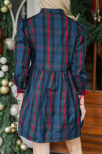 There's Always Hope Navy Plaid Dress