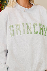 Best Present Heather Gray Grinchy Sweatshirt