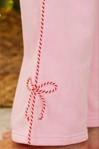 Girls: Cool Down Pink Bow Sweatpants
