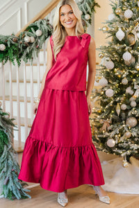 A Luxe Moment Red Bow Blouse
