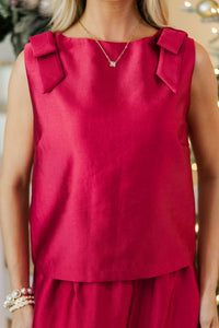 A Luxe Moment Red Bow Blouse