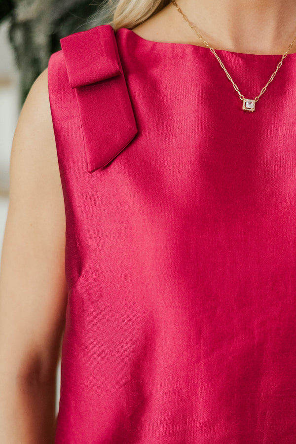 A Luxe Moment Red Bow Blouse