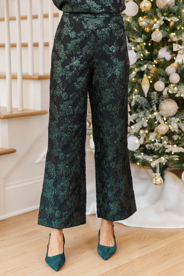 Watch Me Shine Emerald Brocade Pants