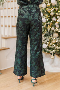 Watch Me Shine Emerald Brocade Pants
