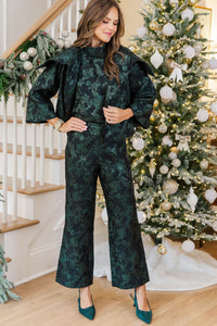 Main Event Emerald Brocade Cropped Coat