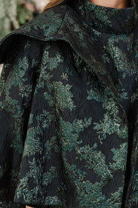 Main Event Emerald Brocade Cropped Coat