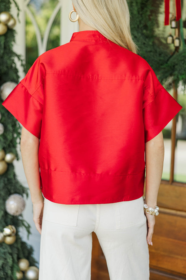 Cast Your Cares Red Blouse