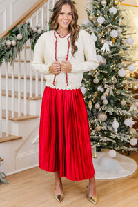 Refined Taste Cream Embellished Cardigan